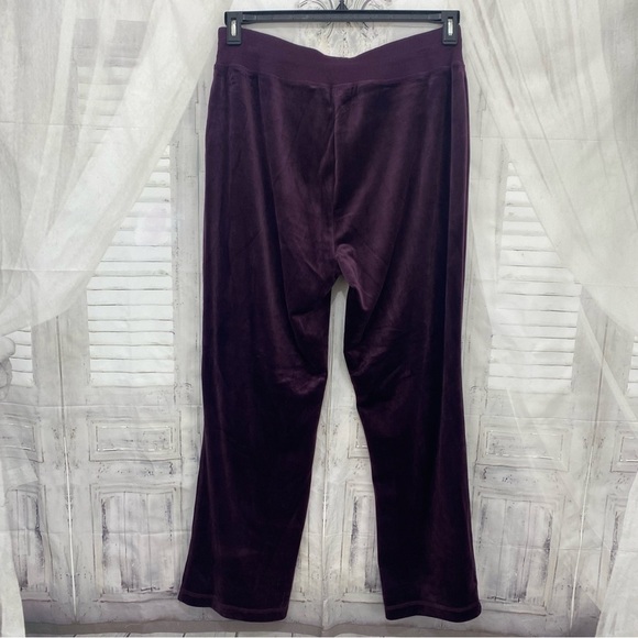 Calvin Klein Size 0X Plus Pants Purple Velvet Sweatpants Elastic Ties 30" Inseam - Picture 5 of 7
